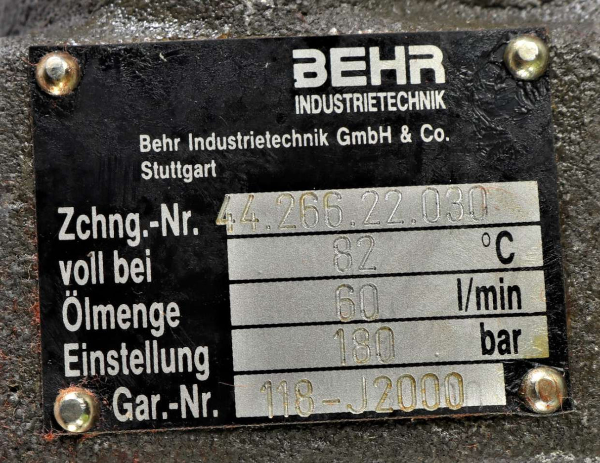 BEHR HELLA - 44.266.22.030 - COOLANT BLOWER CONTROL 60 I/MIN  180 BAR