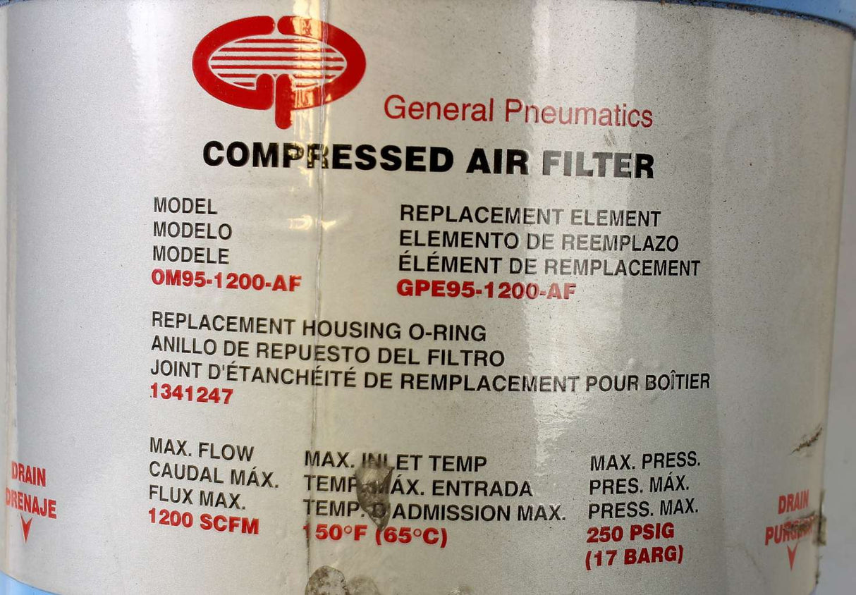 IWS - OM95-1200-AF - AIR FILTER-GENERAL PNEUMATICS