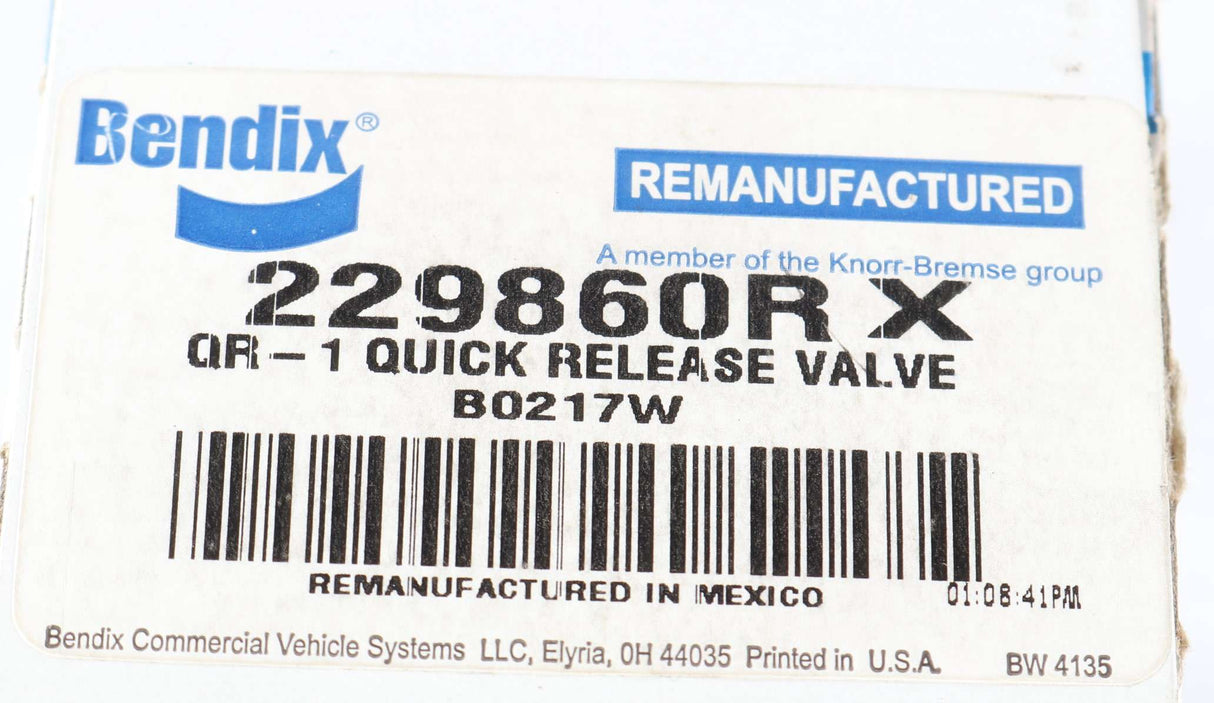 BENDIX - 229860RX - QUICK RELEASE VALVE REMAN