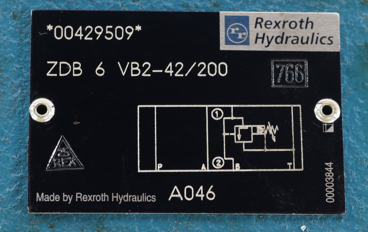 REXROTH - ZDB-6-VB2-42/200 - SANDWICH PLATE DESIGN PILOT OP. PRESS. RELIEF VLV