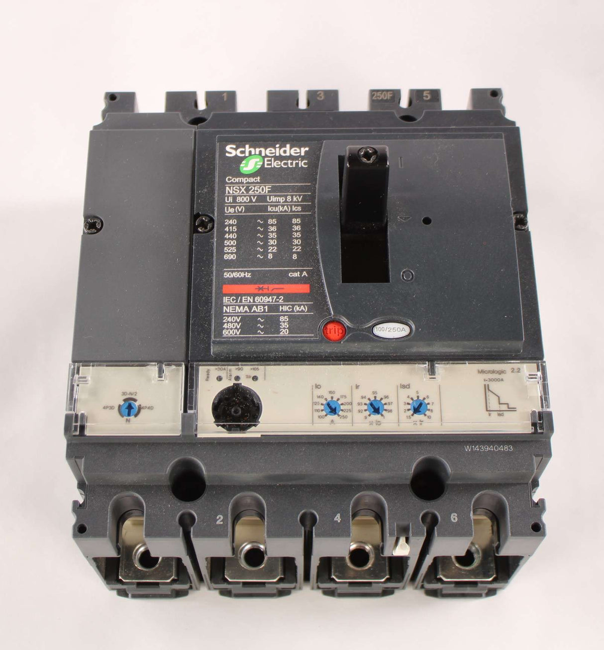 SCHNEIDER ELECTRIC - LV431780 - CIRCUIT BREAKER TYPE NSX250F 4-POLE