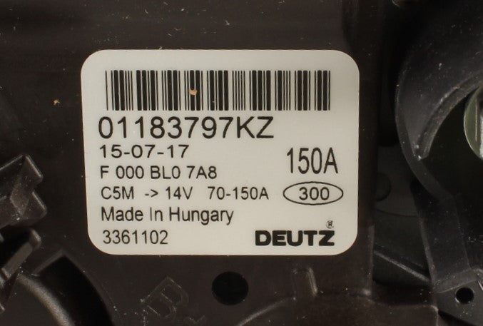 DEUTZ DIESEL - 0118-3797 - ALTERNATOR 14V 150A