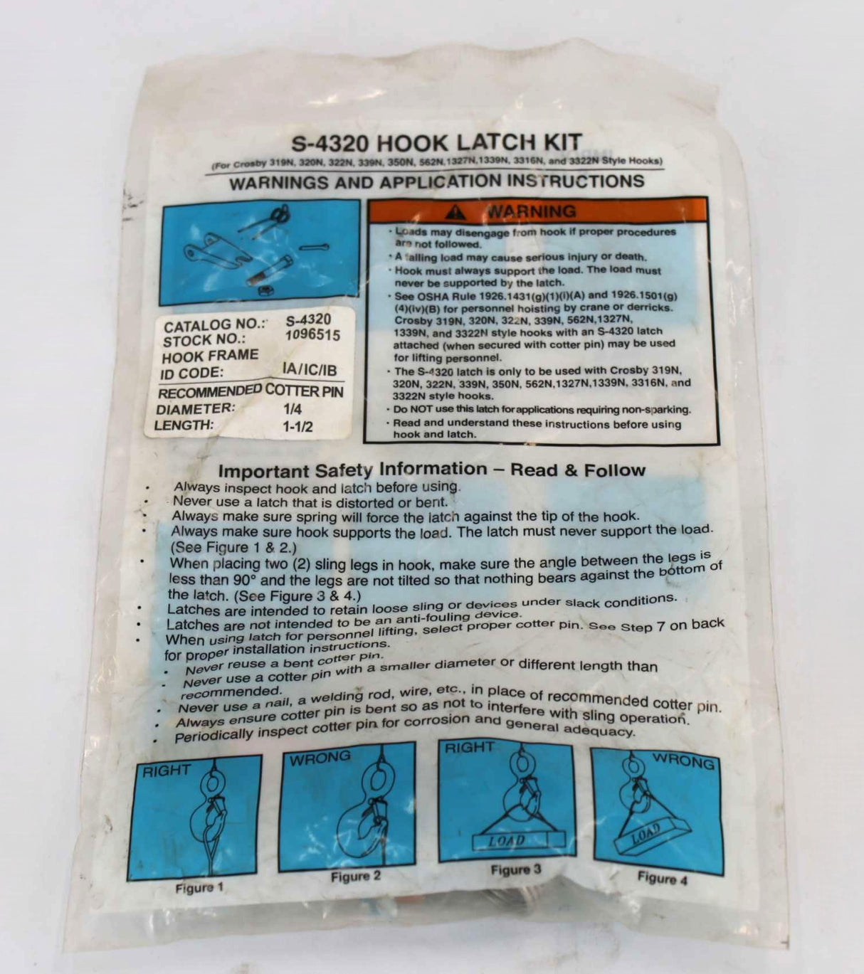 JLG - 9577420097 - LATCH REPAIR KIT - 5 TON HOOK