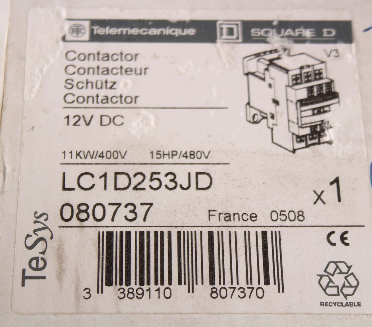 TELEMECANIQUE  - LC1D253JD - 3 POLE CONTACTOR