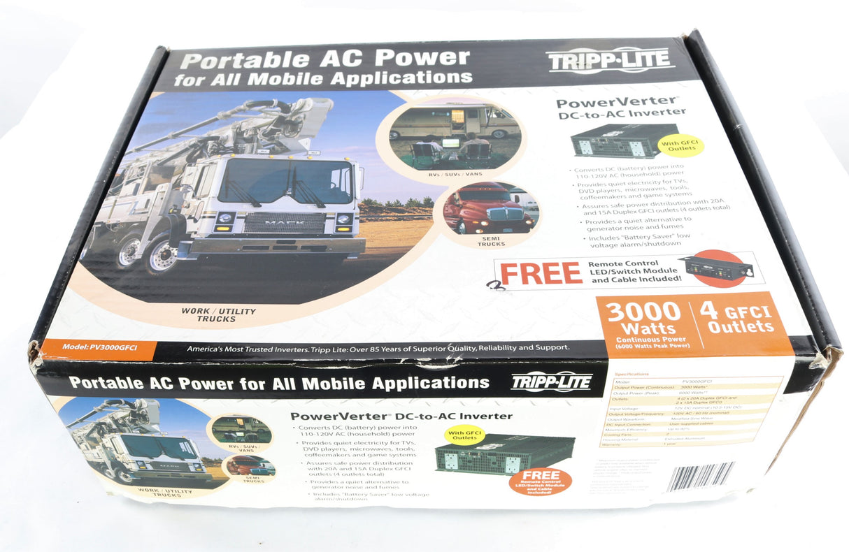 TRIPP-LITE - PV3000GFCI - INVERTER 3000W 12VDC TO 120VAC