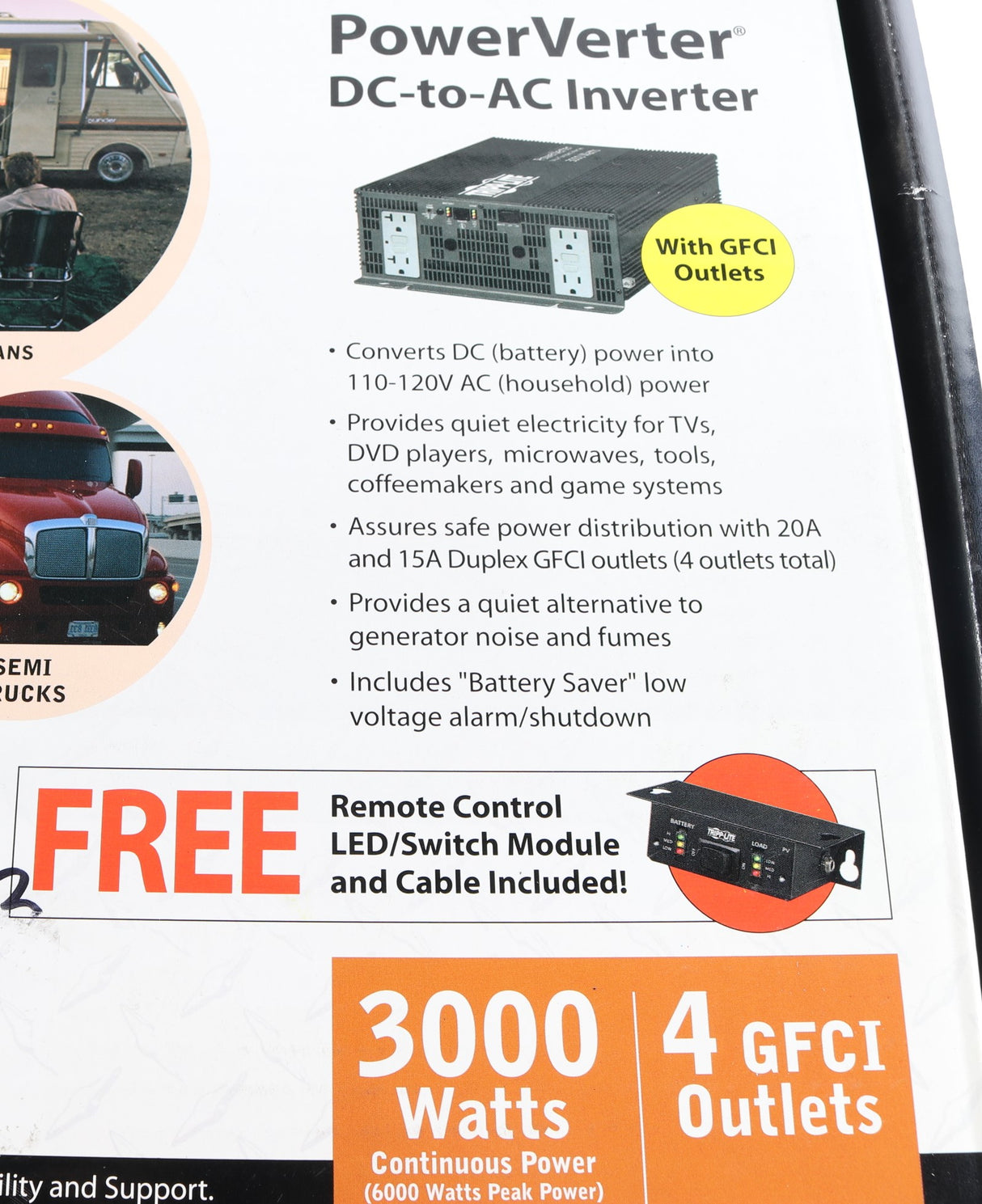 TRIPP-LITE - PV3000GFCI - INVERTER 3000W 12VDC TO 120VAC