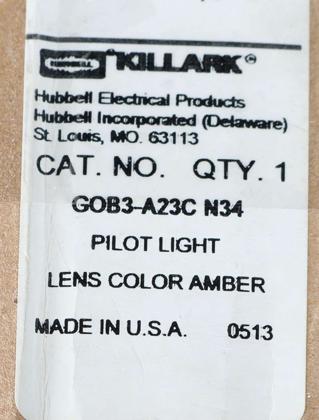 HUBBELL - G0B3-A23C-N34 - LIGHT - PILOT AMBER LED 12V