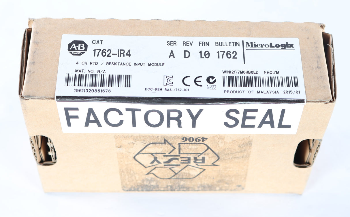 ALLEN-BRADLEY - 1762-IR4 - RTD IO CARD INPUT MODULE; HST