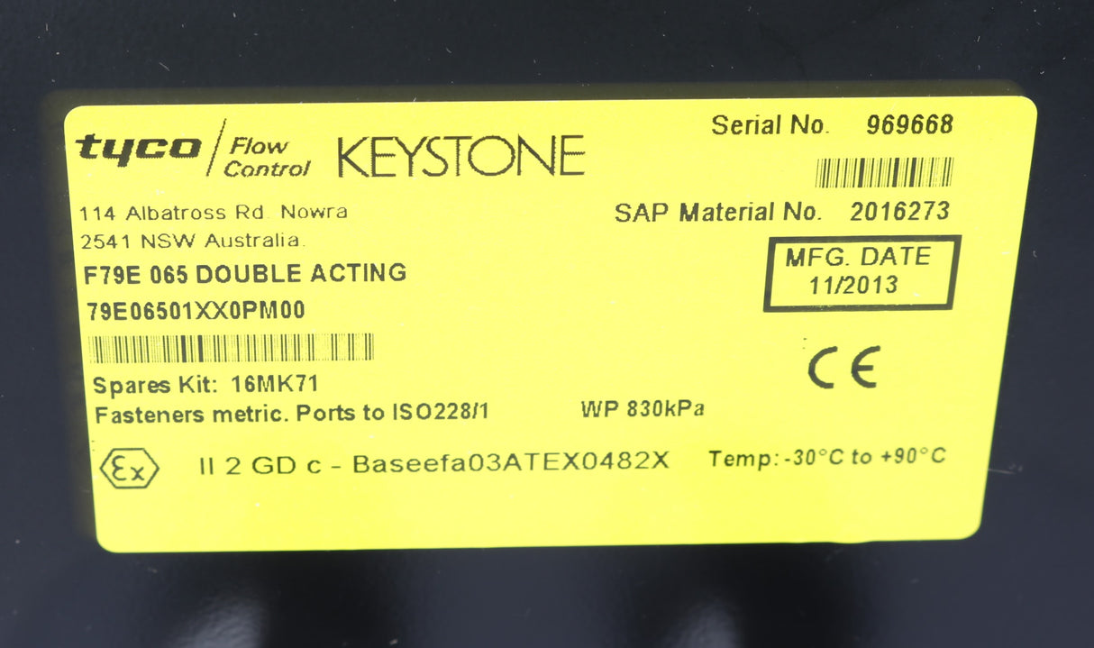 EMERSON - 79E06501XX0PM00 - F79E 065 DOUBLE ACTING ACTUATOR