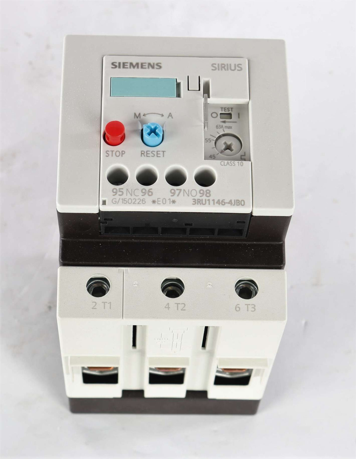 SIEMENS - 3RU1146-4JB0 - RELAY 3-POLE 45-63 AMP 30KW 600VAC 24VDC