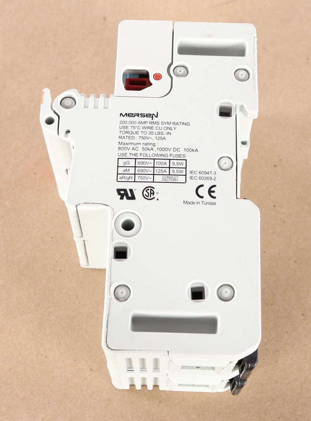 MERSEN - US222MI - ULTRA SAFE FUSEHOLDER 2POLE FOR 22MMX58MM FUSES