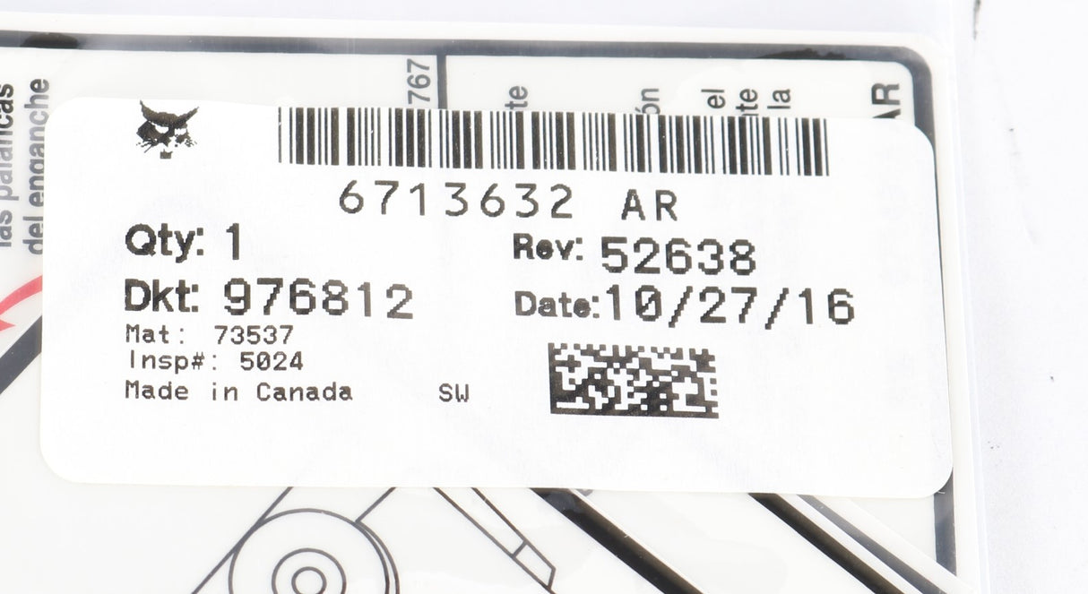 BOBCAT - 6713632AR - KIT DECAL
