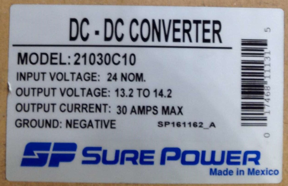 SURE POWER INDUSTRIES (EATON ELECTRICAL) - 21030C10 - POWER CONVERTER 24VDC TO 12VDC 30A