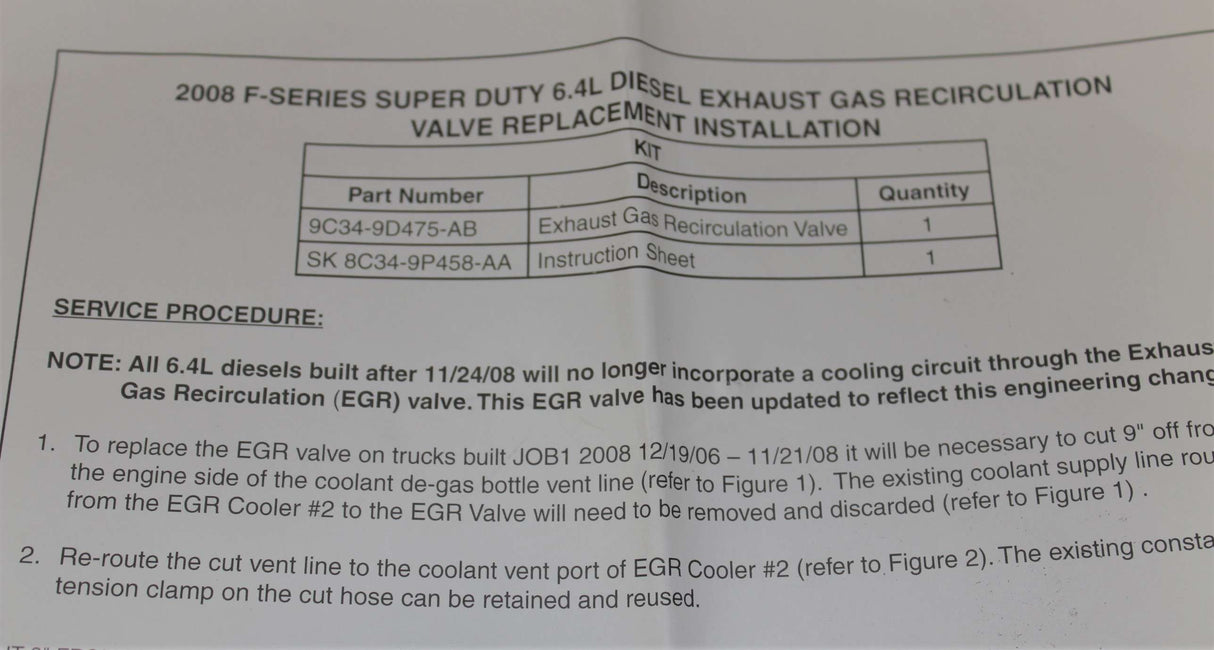FORD - 9C34-9D475-AB - EGR VALVE KIT MOTORCRAFT CX2366