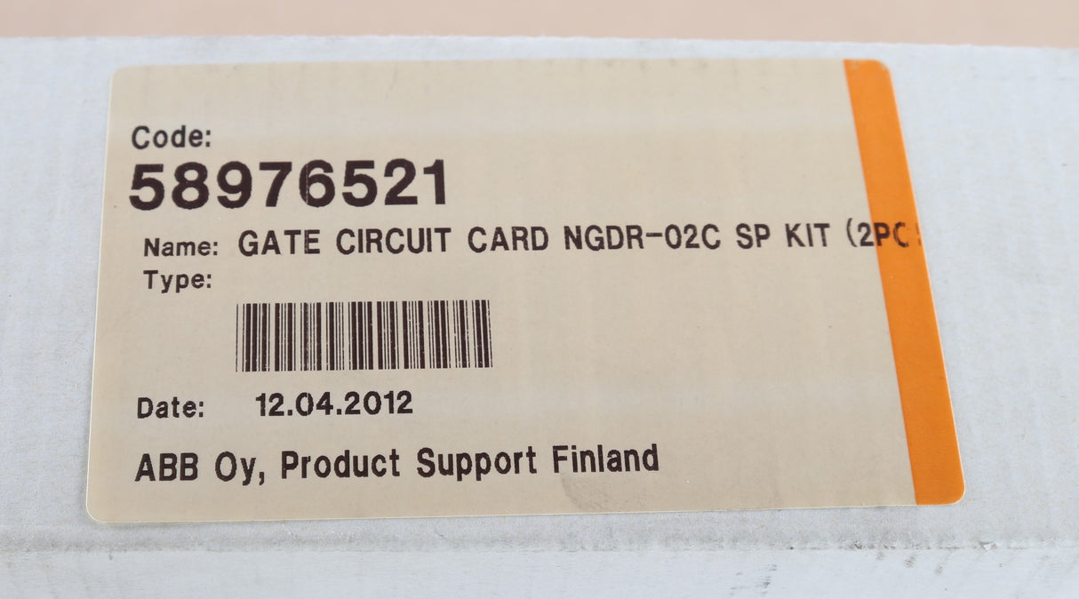 ABB - 58976521 - GATE CIRCUIT CARD NGDR-02C SP KIT