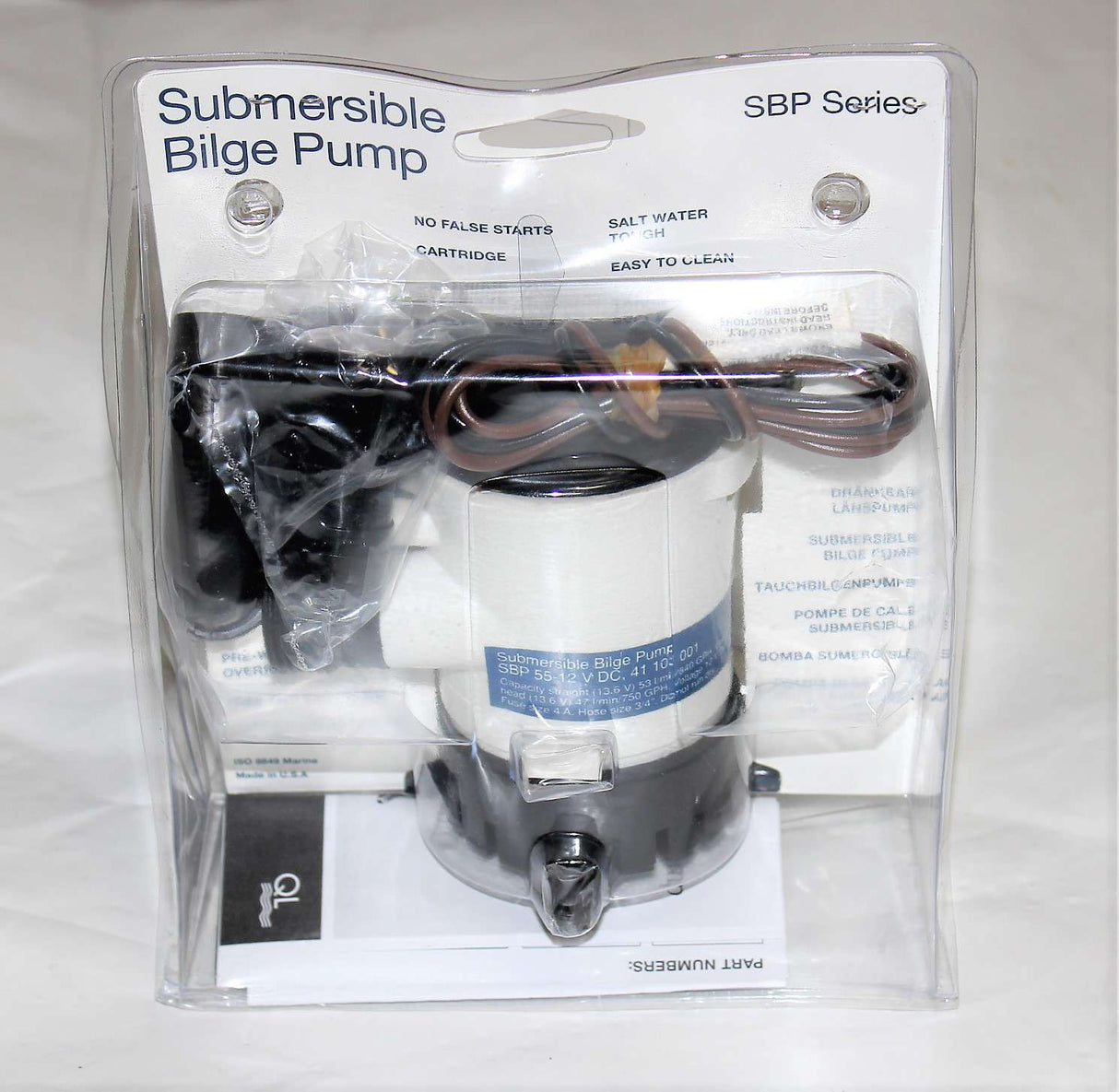 IWS - SBP55 - BILGE PUMP - 12V 840GPH