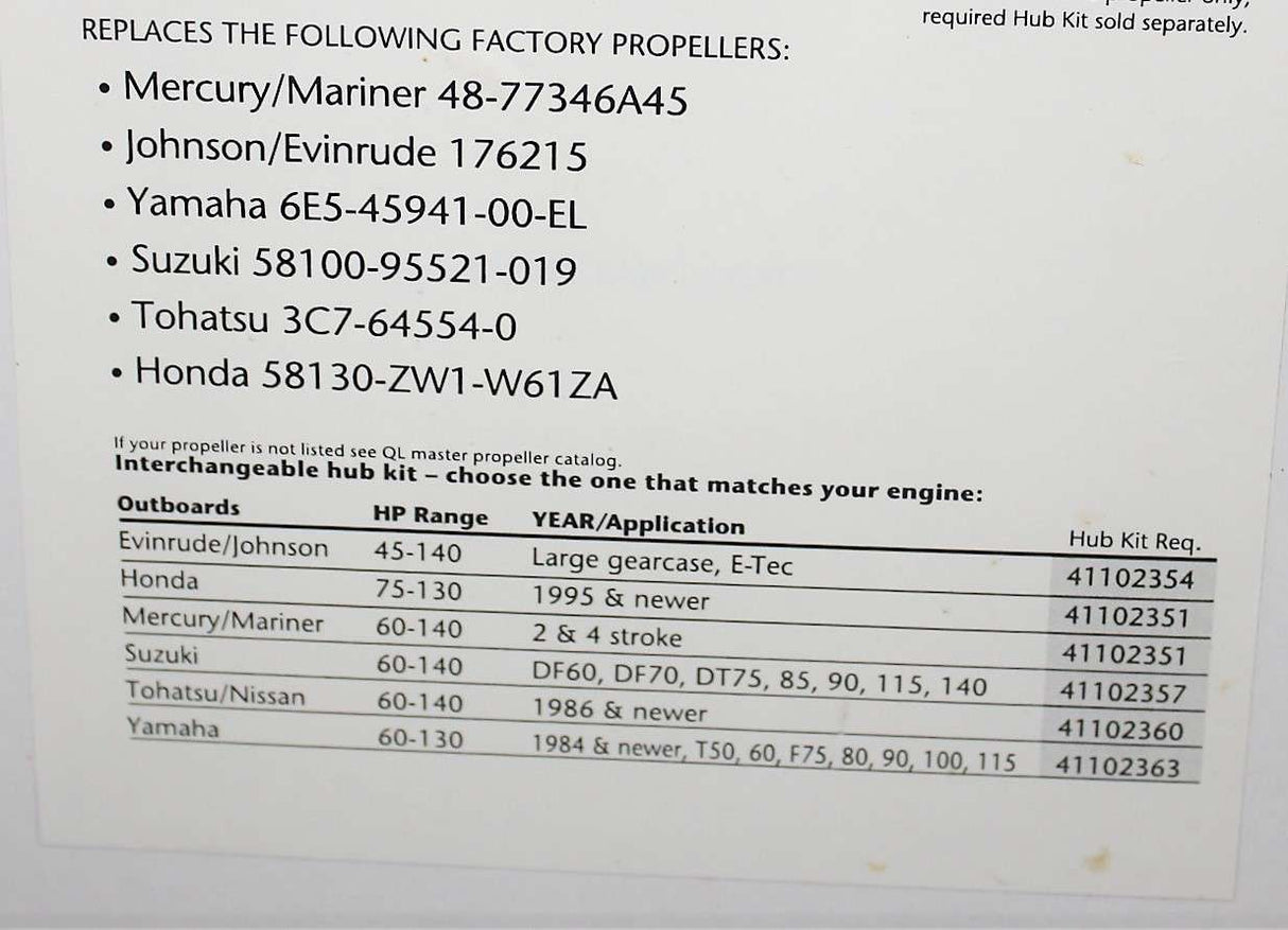 IWS - 13X19RH - QL PROPELLER 3-BLADE ALUMINUM