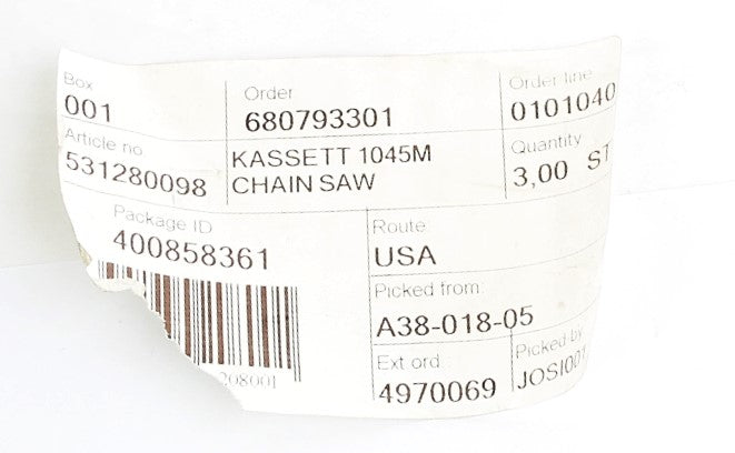 HUSQVARNA - 531280098 - KASSETT 1045M CHAIN SAW