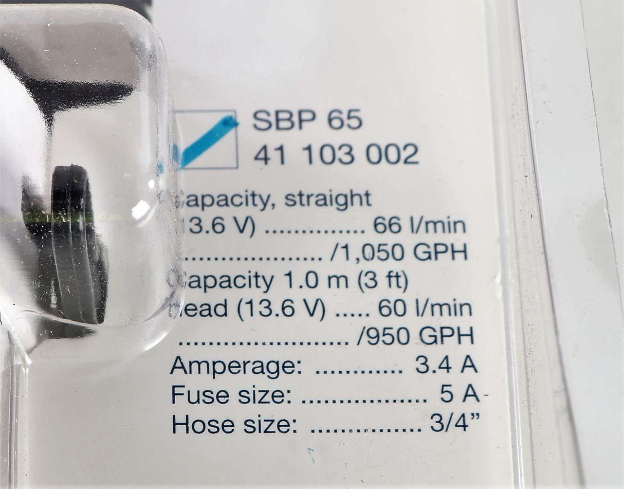 IWS - SBP65 - QL SUBMERSIBLE BILGE PUMP SBP65 12VDC 1GPH