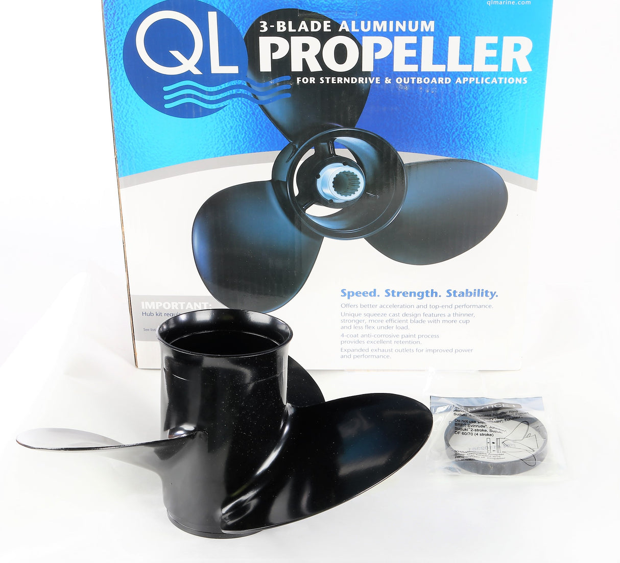 IWS - 14X11RH - QL MARINE 3-BLADE D SERIES ALUMINUM PROPELLER