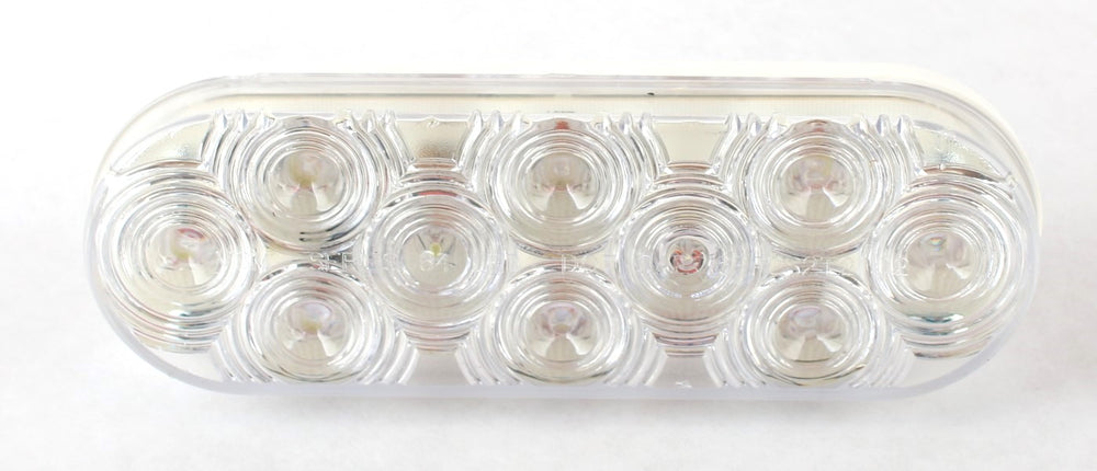 VEHICLE SAFETY MFG - 6464W - AUXILLARY LAMP - WHITE OVAL 10 LED