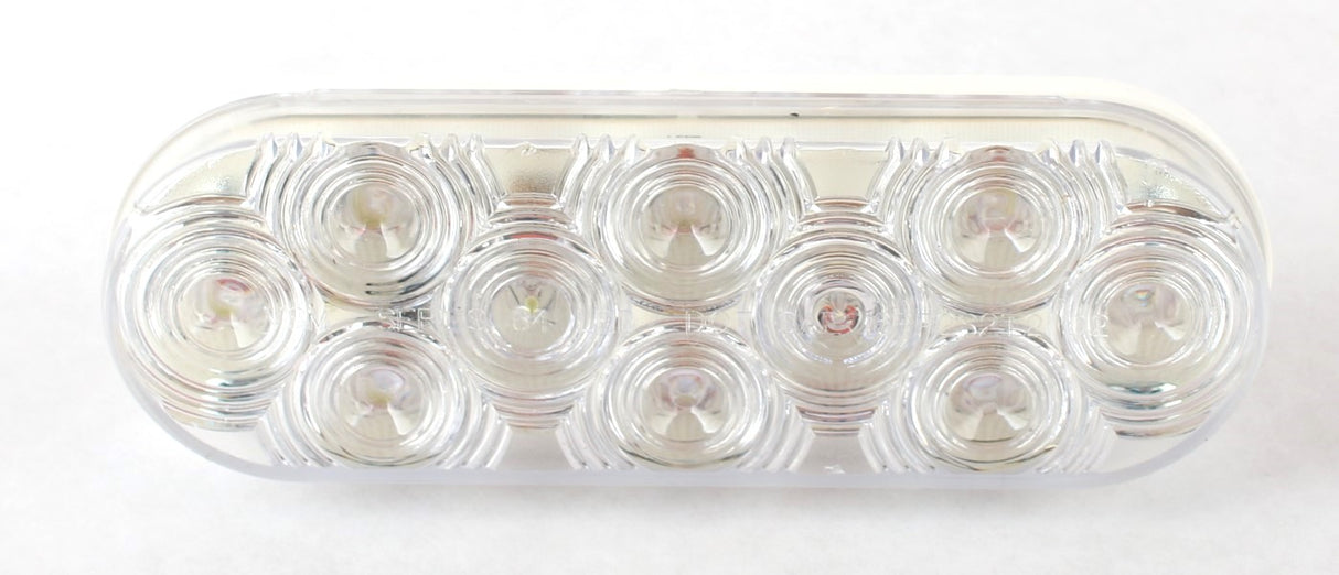 VEHICLE SAFETY MFG - 6464W - AUXILLARY LAMP - WHITE OVAL 10 LED