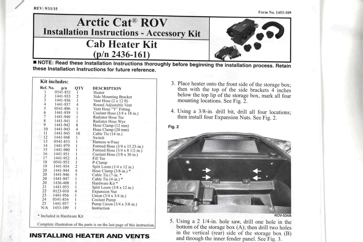 ARCTIC CAT - 2436-161 - HEATER