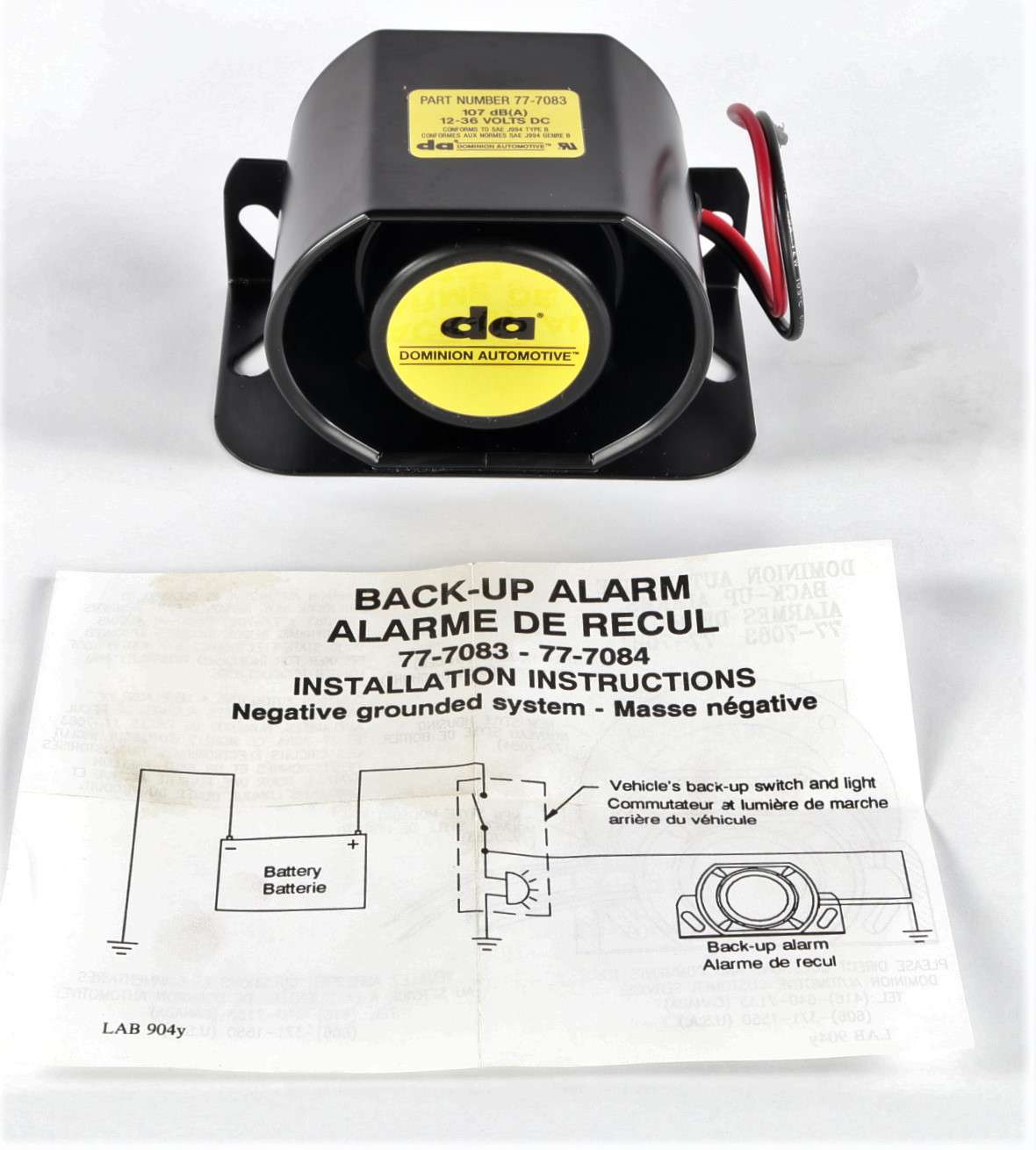 BREAKER TECHNOLOGY - 1000161 - ALARM-BACKUP (12-36Vdc) CONFORM TO SAE J994 TYPE B
