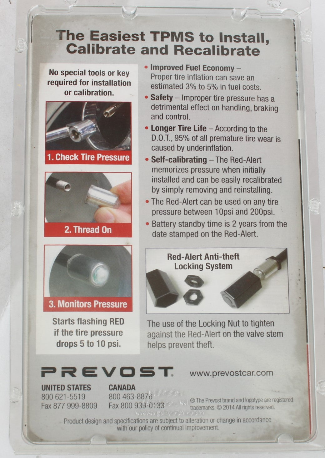 PREVOST - 19513250 - LED TIRE PRESSURE MONITOR (4-P