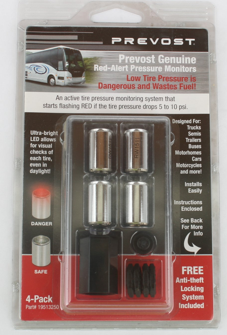 PREVOST - 19513250 - LED TIRE PRESSURE MONITOR (4-P