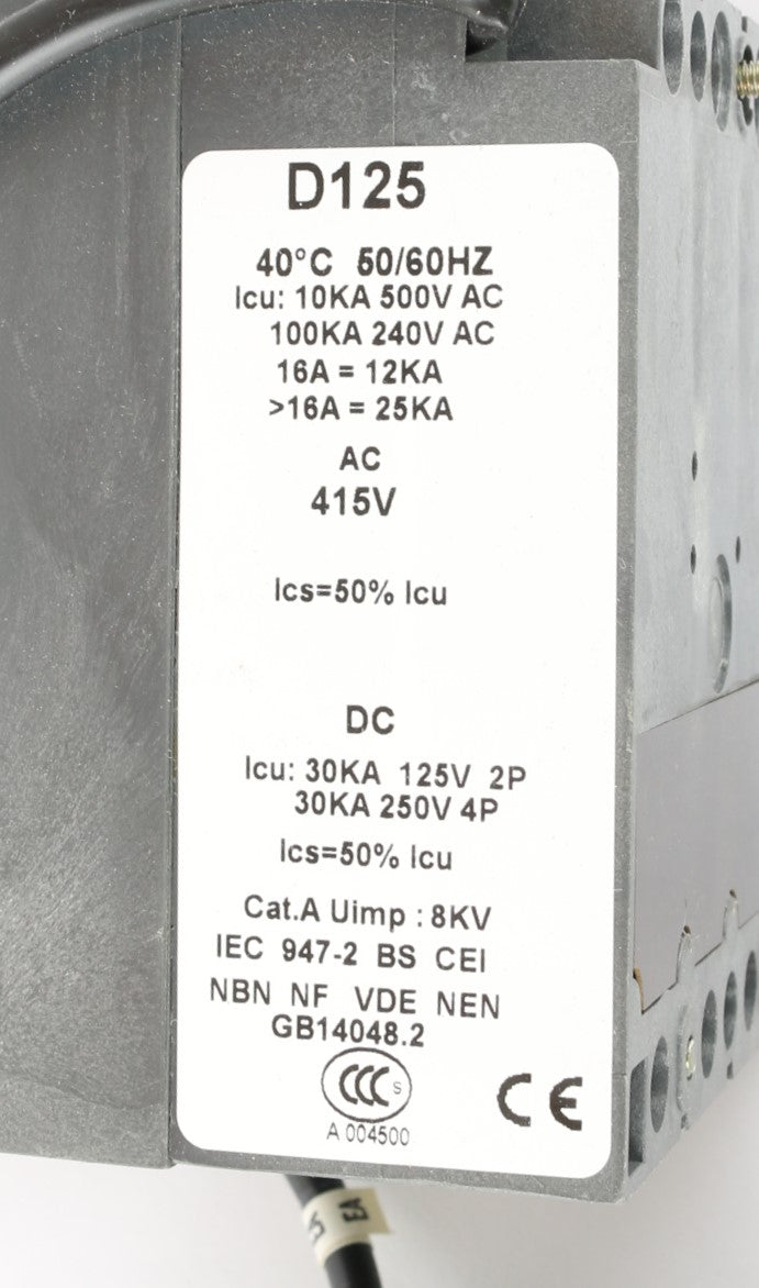 GE - 711450 - CIRCUIT BREAKER D125 TYPE A 100A