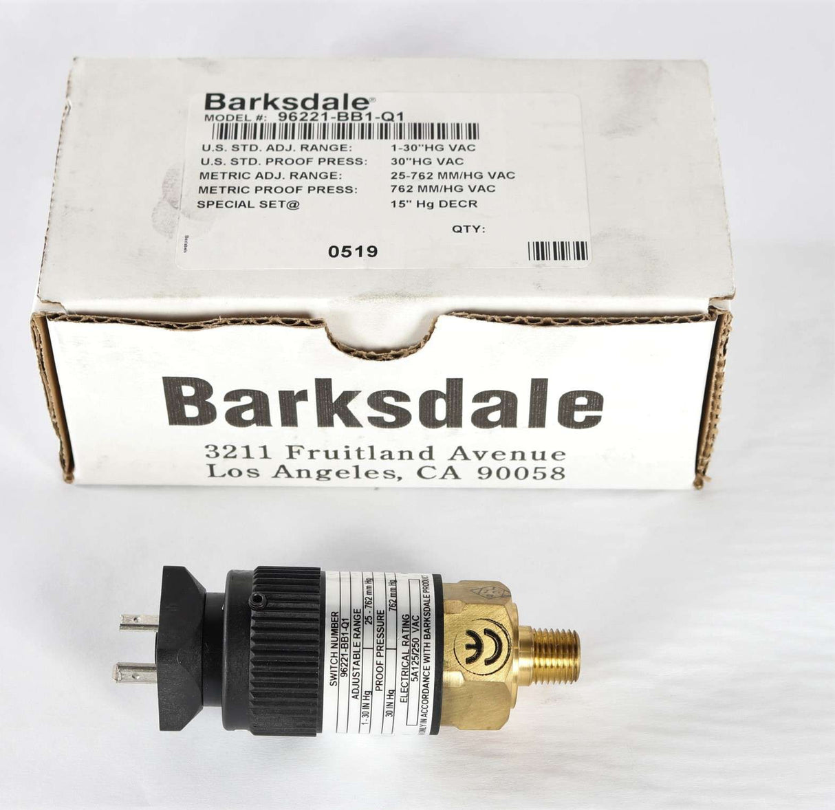 BARKSDALE - 96221-BB1-Q1 - PRESSURE SWITCH 1-30inHg