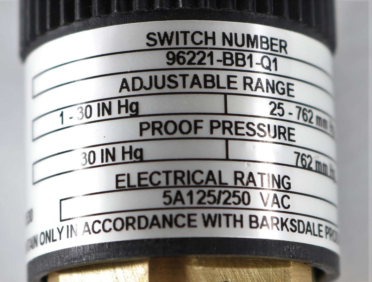 BARKSDALE - 96221-BB1-Q1 - PRESSURE SWITCH 1-30inHg
