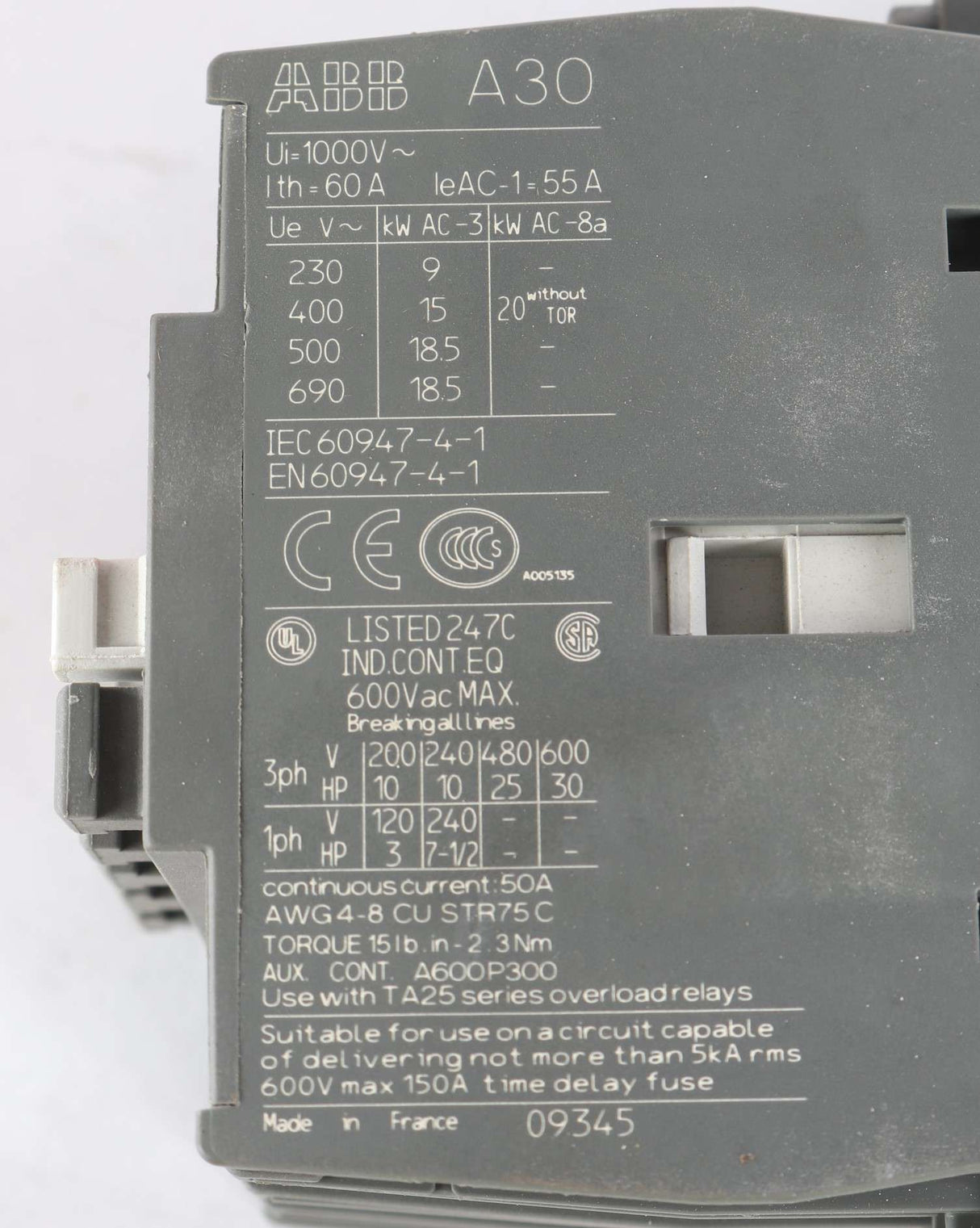 ABB - 1SBL281001R8810 - CONTACTOR 3-POLE 32A