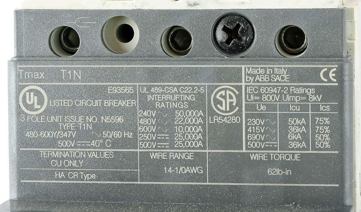 ABB - 1SDA061803R1 - BREAKER 40 AMP T-MAX ABB #T