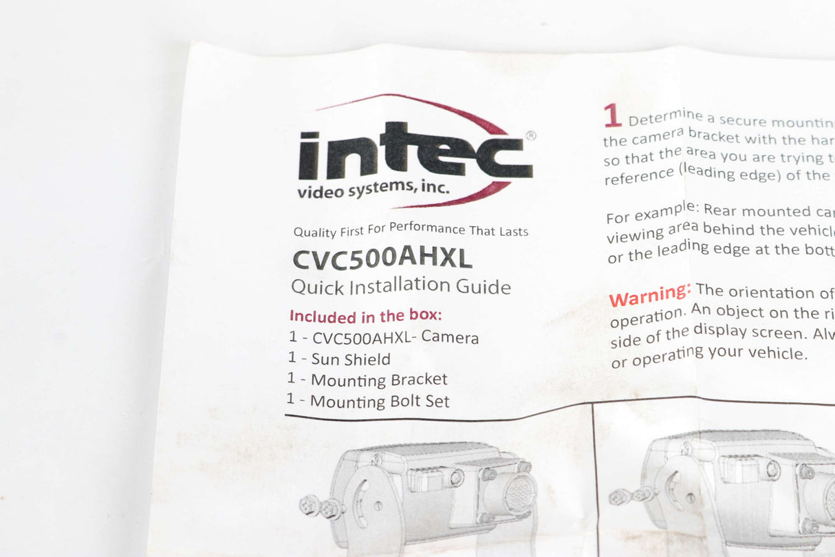 INTEC VIDEO SYSTEMS - CVC500AHXL - CAMERA VIDEO/AUDIO COLOR