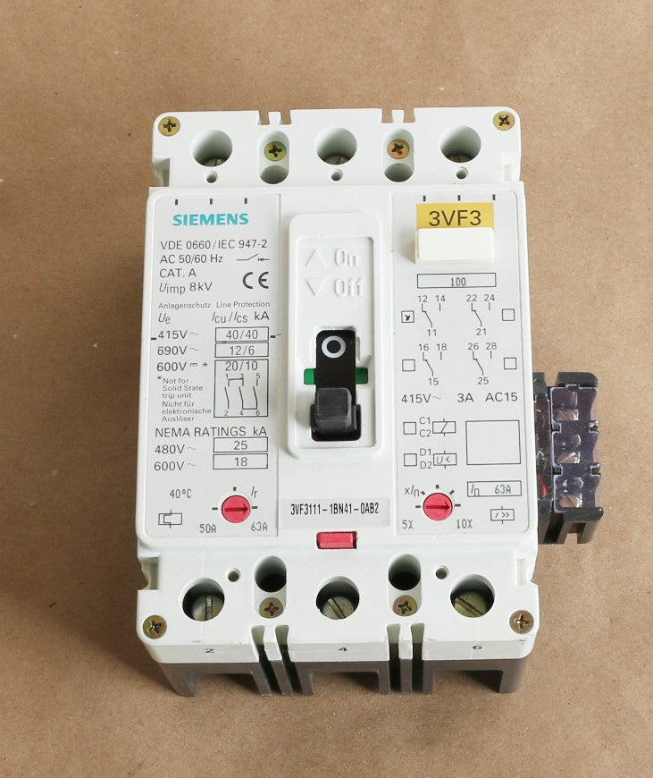 SIEMENS - 3VF3111-1BN41-0AB2 - CIRCUIT BREAKER 50-63A 3-POLE