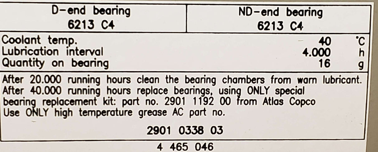 ATLAS COPCO - 2901172600 - MOTOR RETROFIT KIT GA55 60HZ