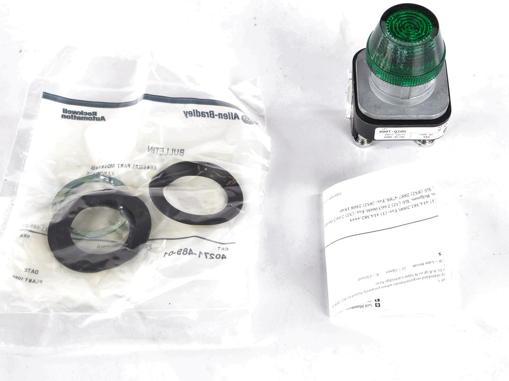ALLEN-BRADLEY - 800T-Q20G - PILOT LIGHT-30MM 240VAC INCAND GREEN