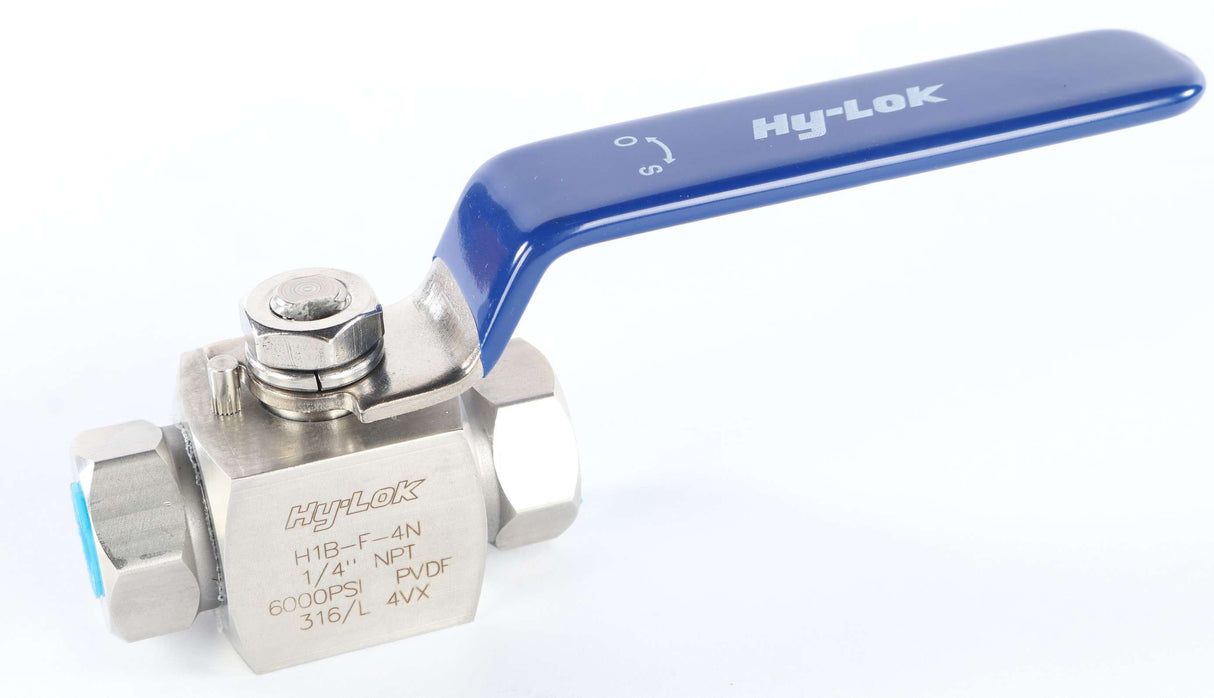 HY-LOK - H1B-F-4N-316S - BALL VALVE 1|4in FEMALE NPT STAINLESS 6000PSI