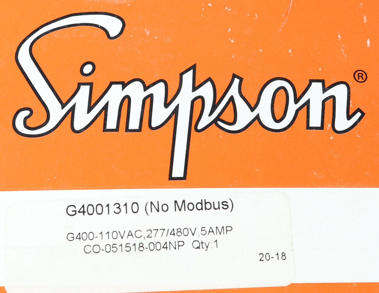 SIMPSON ELECTRIC CO. - G4001310 - PANEL METER - VOLT/AMP 3-PH 277/480V
