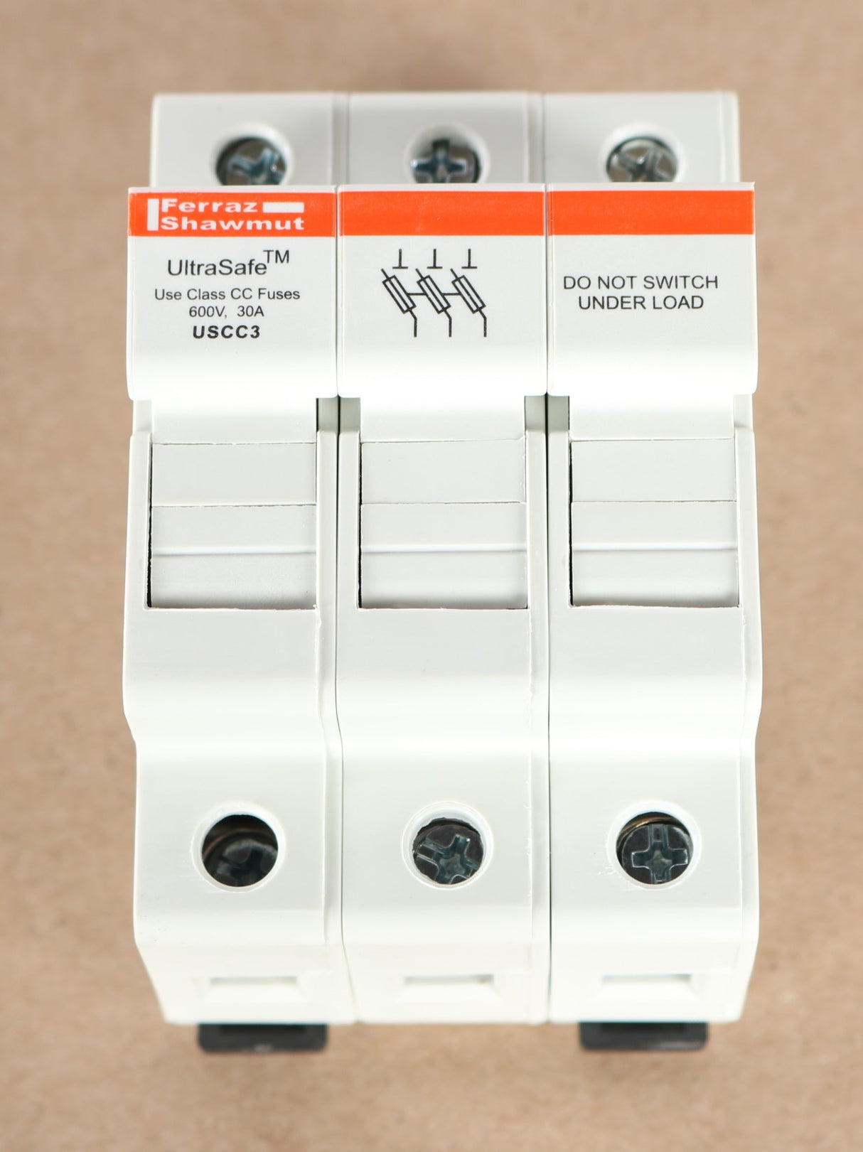 MERSEN - USCC3 - FUSE HOLDER 30A 3-POLE 600VAC DIN RAIL