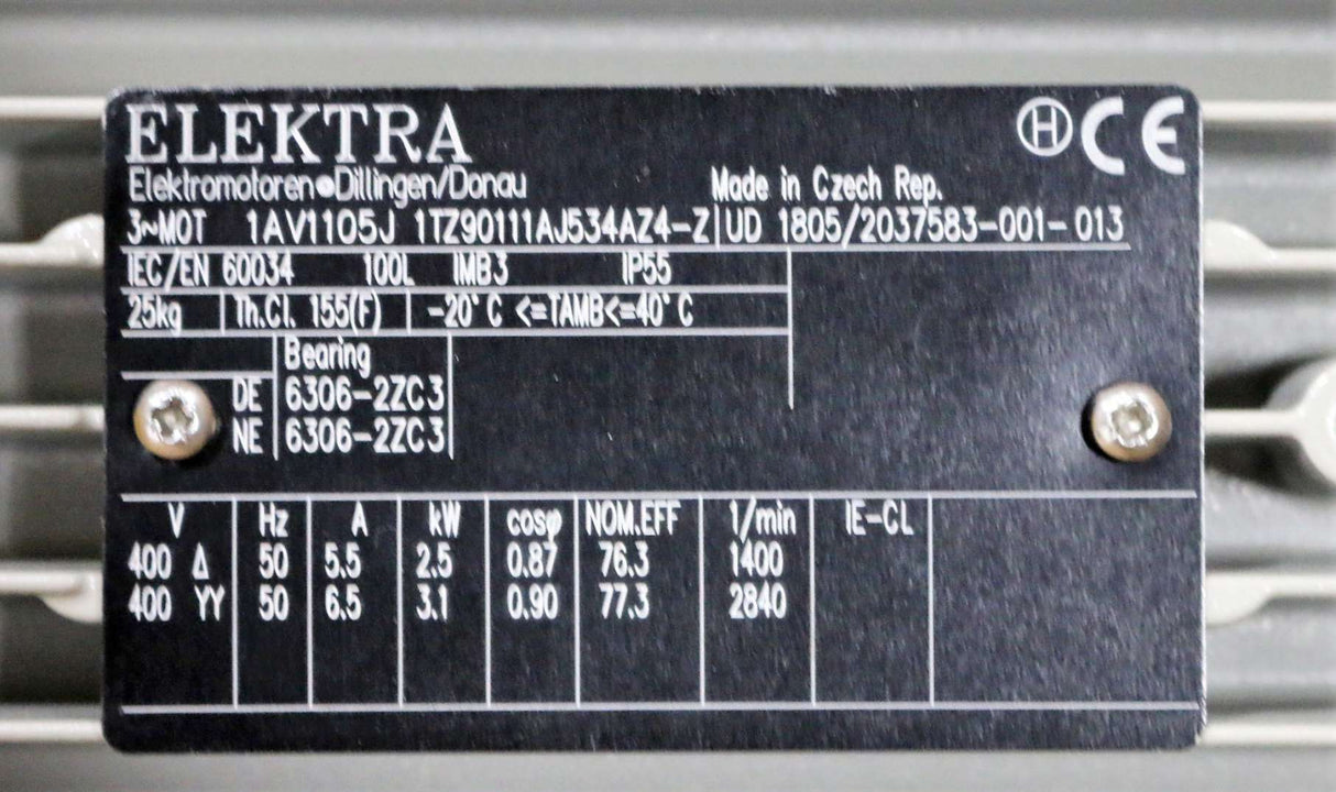 HUSQVARNA - 598995601 - ELECTRIC MOTOR 3.1/2.5kW 400V 50Hz 100L