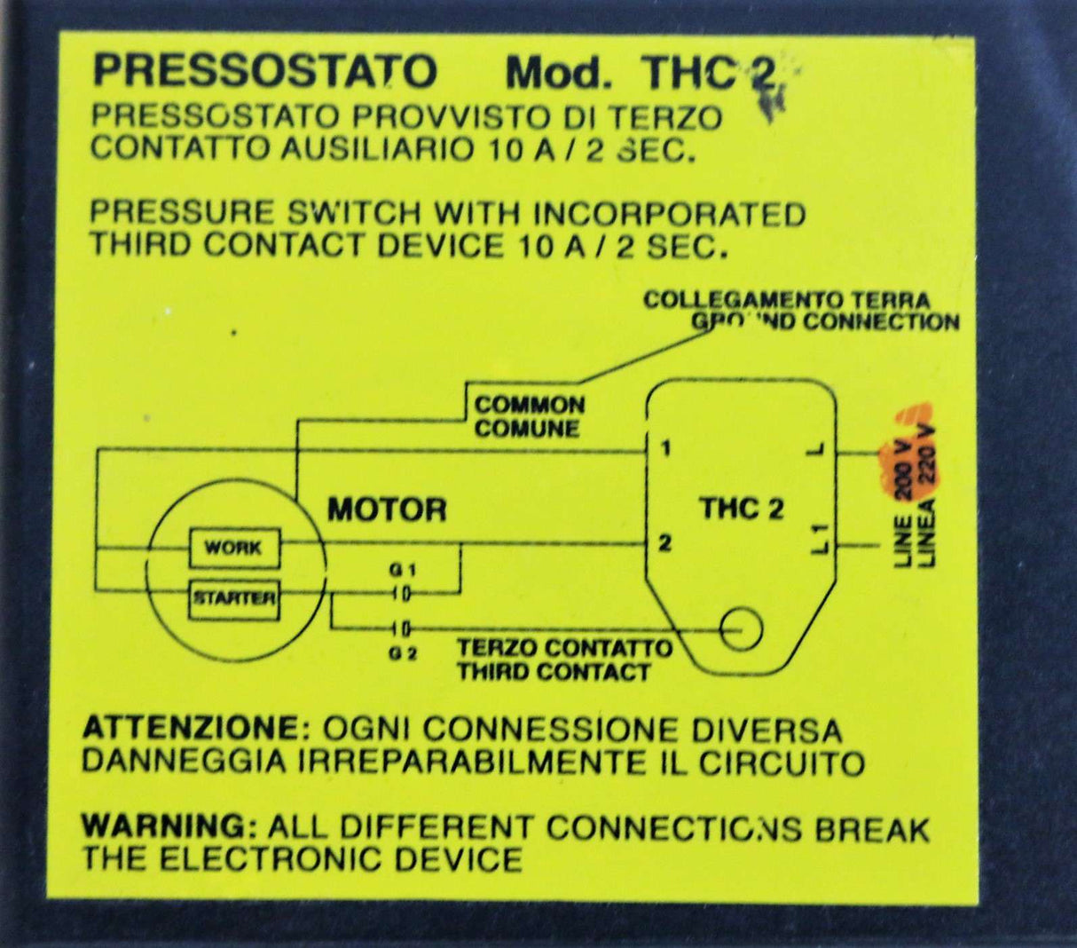 NE-MA - THC2 - PRESSURE SWITCH