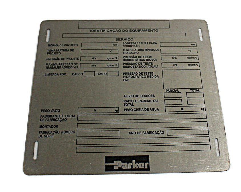 PARKER - 2.5-413-S06-NR13-02 - NR 13 NAMEPLATE 316SS THIN