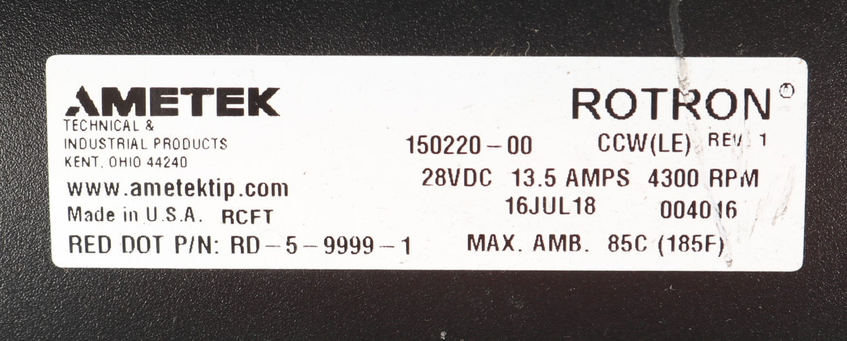 AMETEK - PRESTOLITE MOTOR/INSTRUMENT/POWER - 150220-00 - BLOWER ASM - DEFROSTER - BRUSHLESS