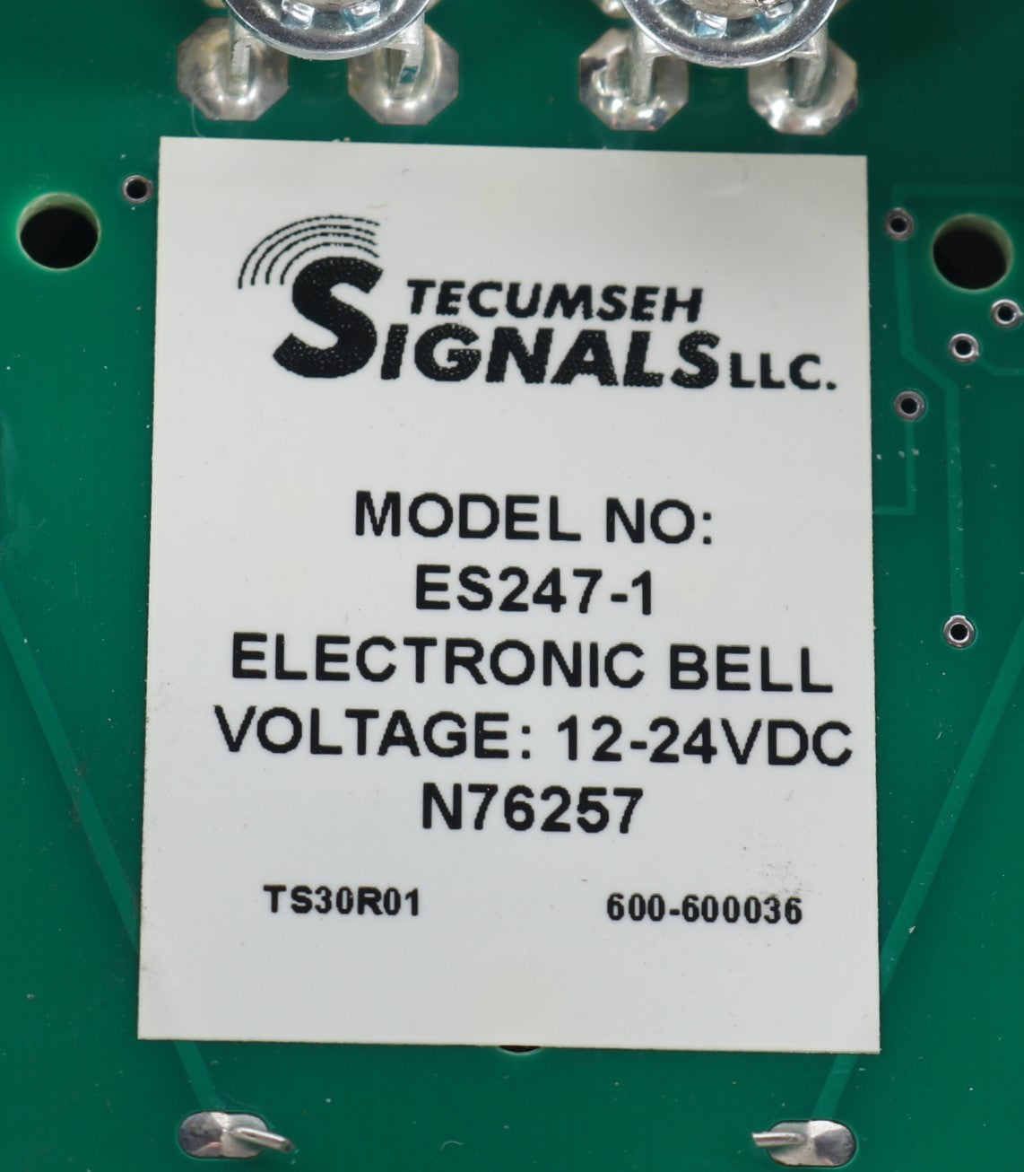 TECUMSEH SIGNALS - ES247-1 - 12-24VDC ELECTRONIC BELL 90DBA