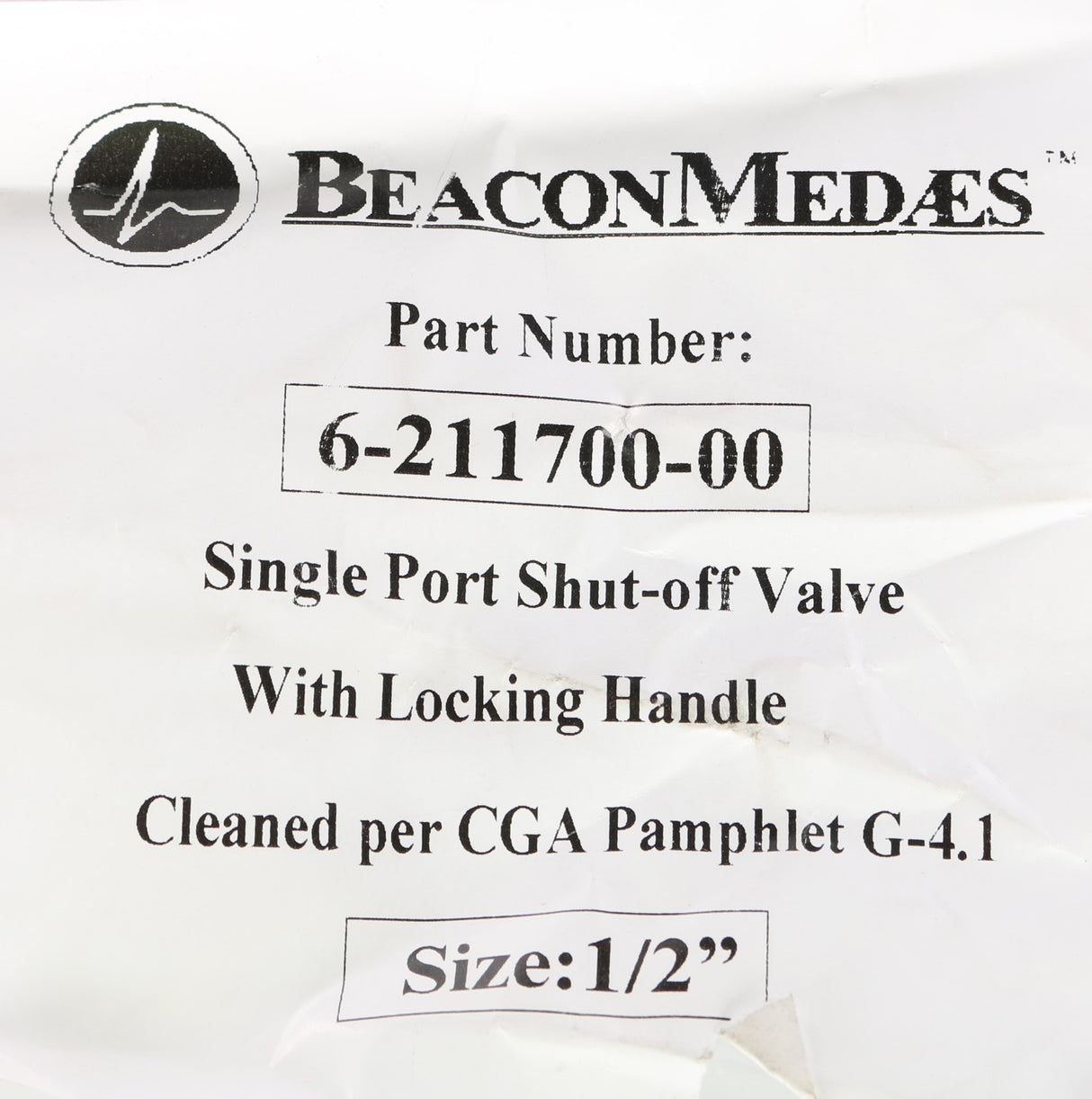 BEACON MEDAES - 6-211700-00 - MEDICAL GAS BALL VALVE 1|2" 600PSIG