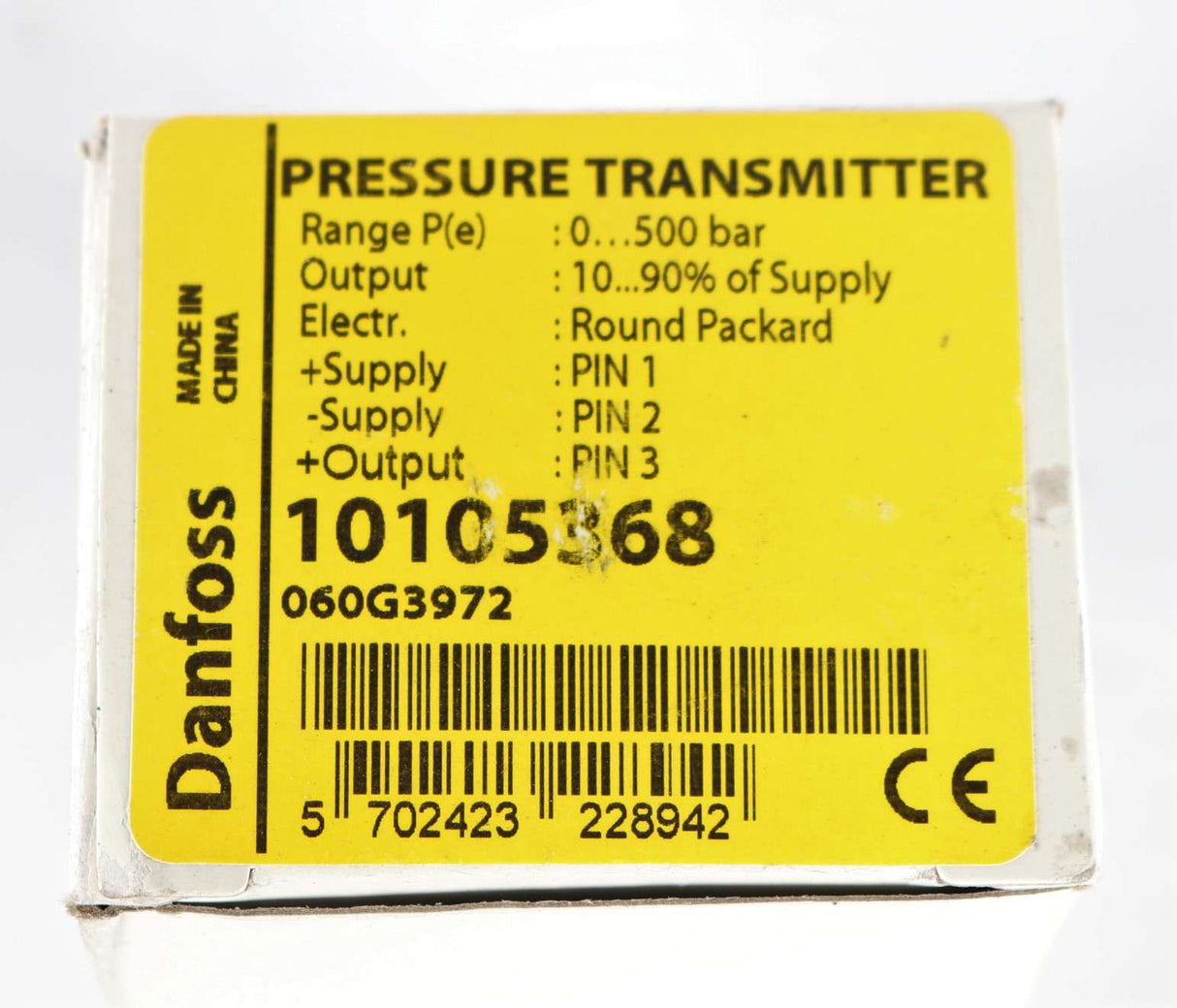 DANFOSS - 10105368 - HYDRAULIC PRESSURE TRANSDUCER 0-500 BAR (7250PSI)