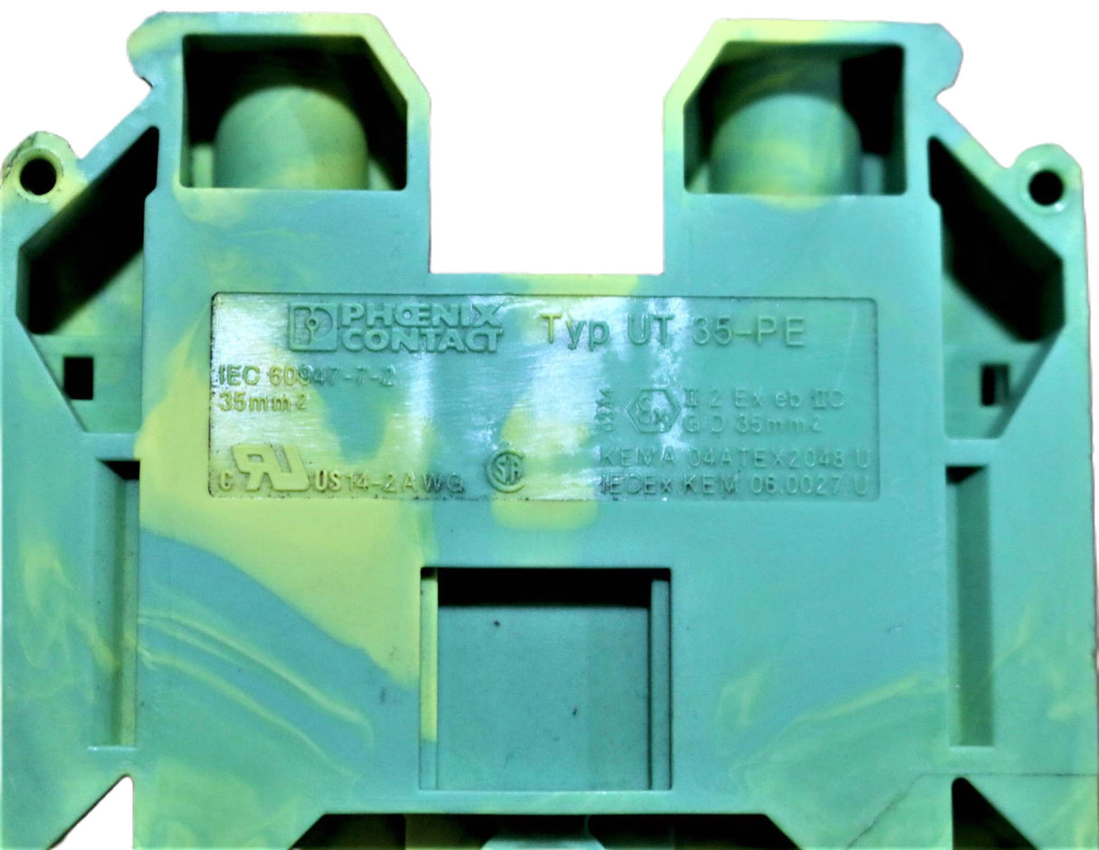 PHOENIX CONTACT - UT-35-PE - MODULAR TERMINAL BLOCK - GREEN/YELLOW 16mm